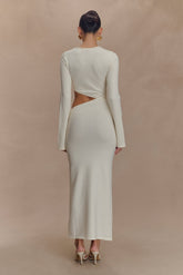Azariah Long Sleeve Knit Midi Dress - Ivory